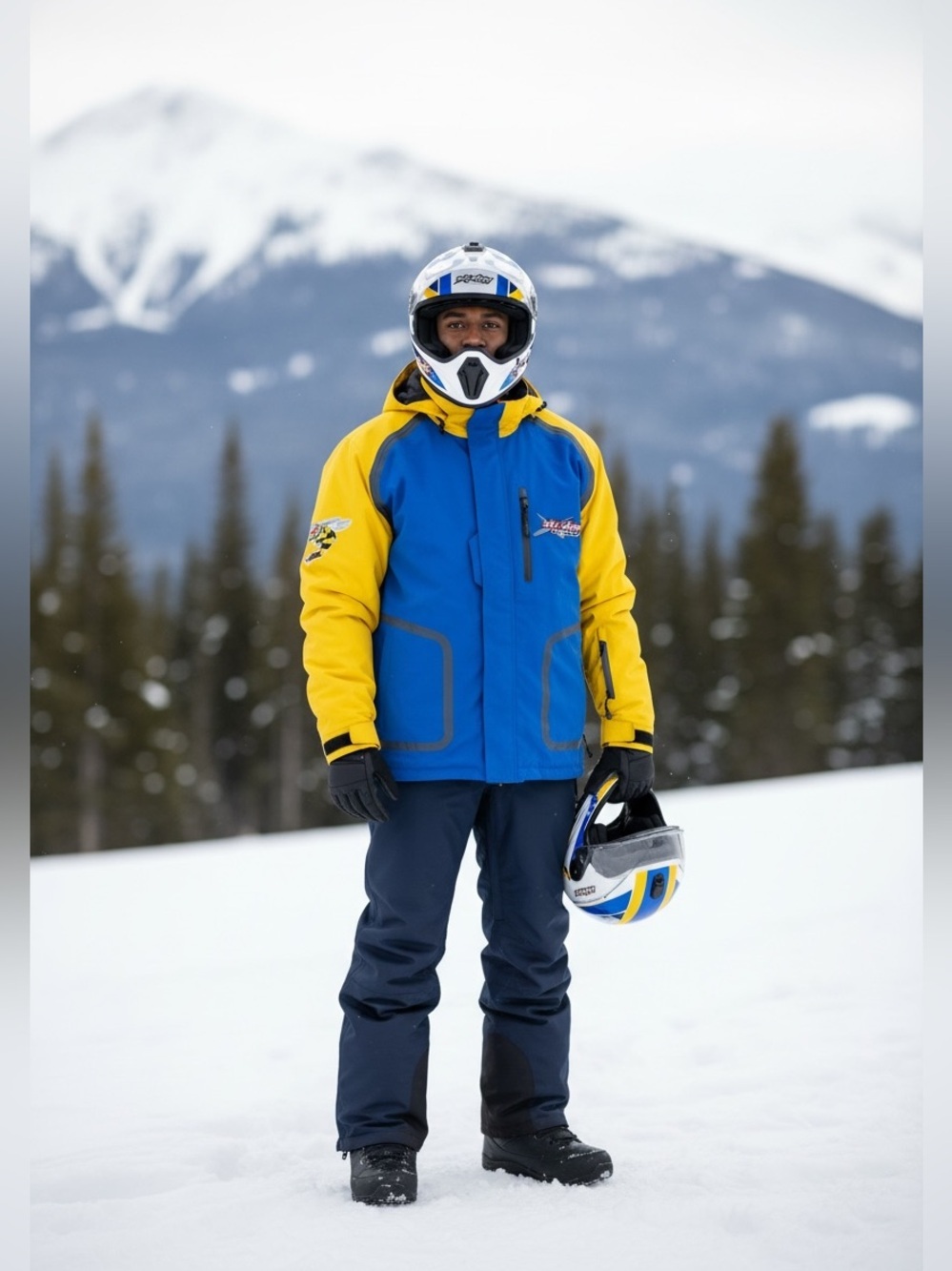 Men’s Ski-Doo X-Team Snowmobile Jacket
 Blue/Yellow-Size XL